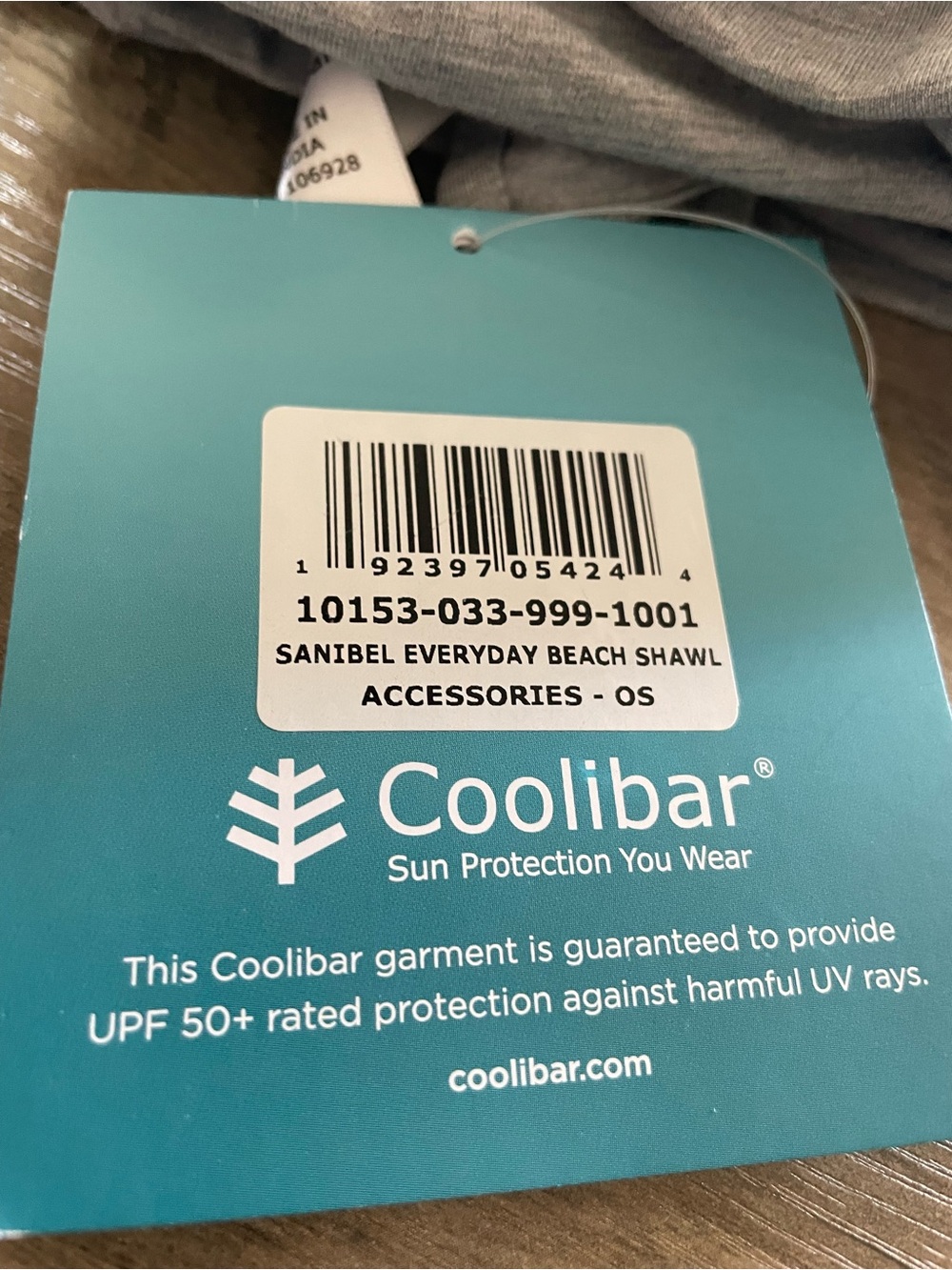 Coolibar Sanibel Everyday UPF 50+ Gray Beach Shawl Sun Protection you Wear OS - Picture 2 of 7